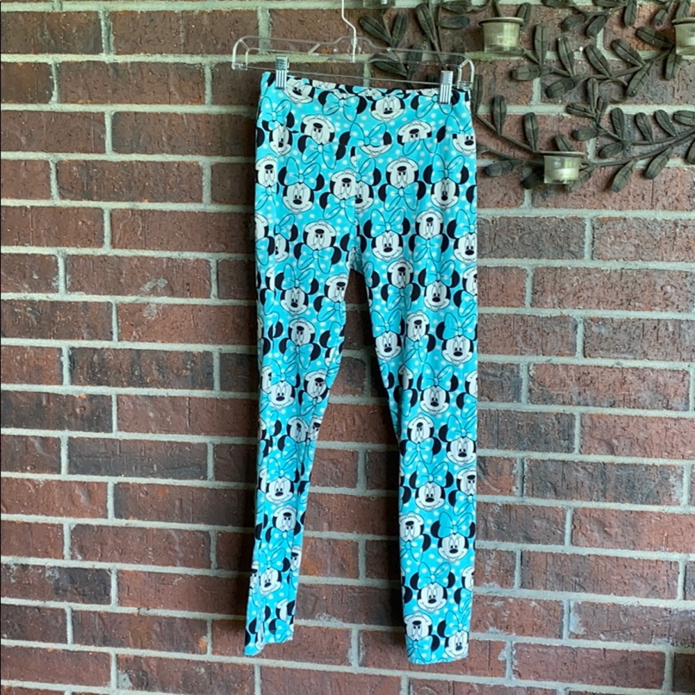 Lularoe blue Minnie Mouse leggings OS Disney